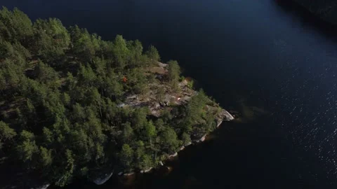 Flight over lakes and forests in Karelia in Russia. Stock-Footage 156537339