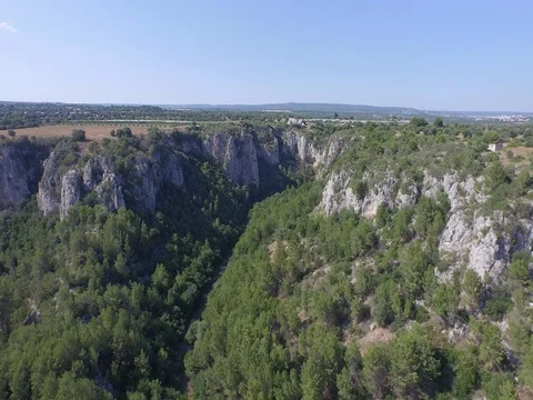 Flight over land rift Stock Footage 72365599