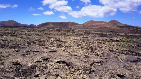 Flight over lava field Flyover by Aerial Drone Stock Footage 90248232