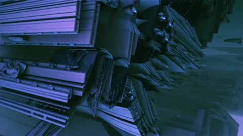 Flight over lilac complex structures n1457 Stock Footage 14827443