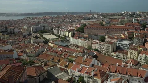 Flight over Lisbon Video stock 174185122