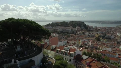Flight over Lisbon Video stock 174185402