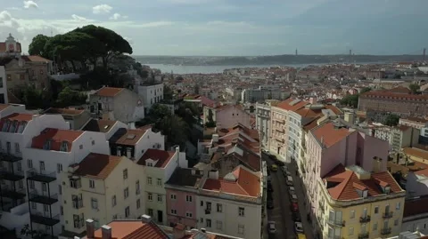 Flight over Lisbon Video stock 174185476