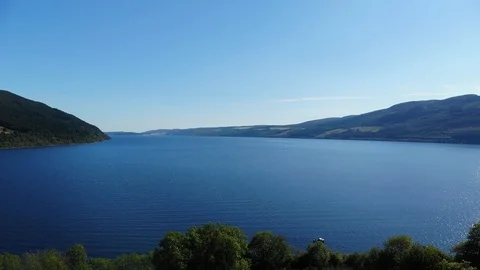 Flight over Loch Ness - the most famous lake in Scotland Stock Footage 93612832