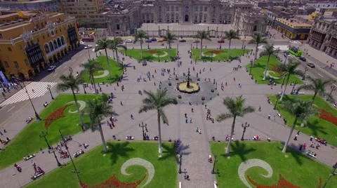 Flight over Main Square, Lima Stock Footage 60033934