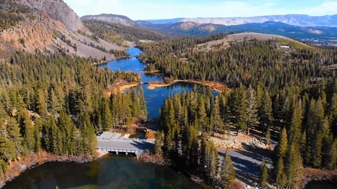Flight over Mammoth lakes Stock Footage 98281747