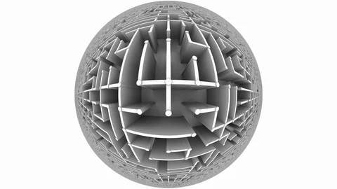 Flight over a maze planet. Loopable animation Video stock 88005369