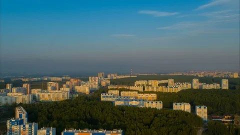 Flight over the micro district of the city Stock Footage 79774182