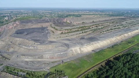 Flight over the mine Video stock 80775853