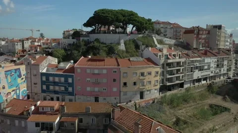 Flight over Miradouro da Senhora do Monte Video stock 174197846