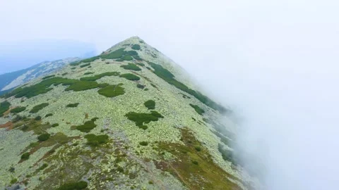 Flight over the misty mountain Syvulya Stock Footage 171446162