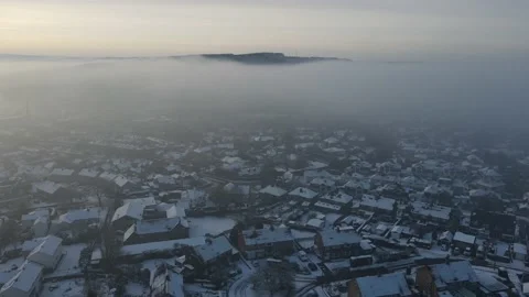 Flight Over Misty Town Stock Footage 150237257