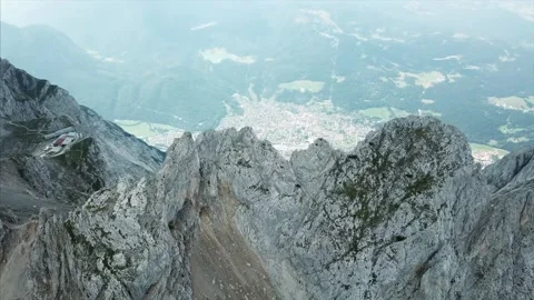 Flight over Mittenwald Alps Stock Footage 255634588