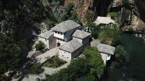 Flight over monastery Stock Footage 321361208