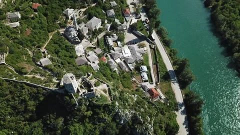 Flight over monastery Stock Footage 321361267