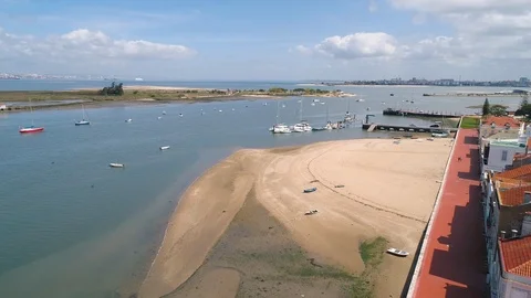 Flight Over Moored Yachts and Boats near Embankment Stock Footage 89884818