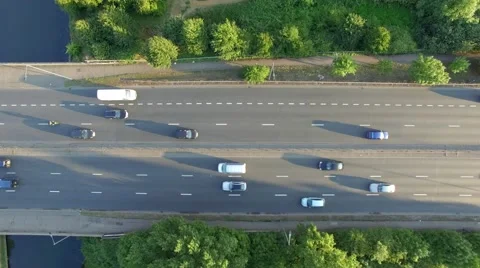 Flight over motorway Stock Footage 52883240