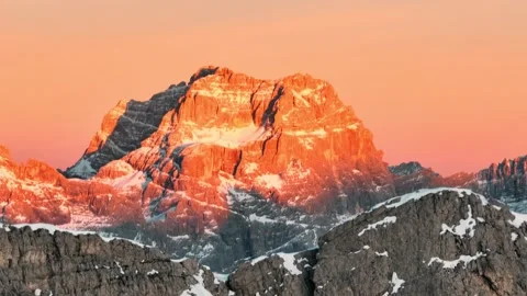 A flight over the mountain crest to discover the Dolomites, 4k Stock Footage 255516921