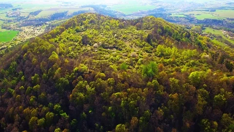 Flight over mountain forest. Nature from above. Video stock 106927451