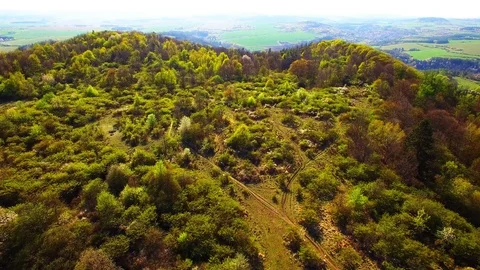 Flight over mountain forest. Nature from above. Video stock 106929305