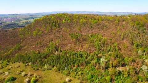 Flight over mountain forest. Nature from above. Video stock 106930868