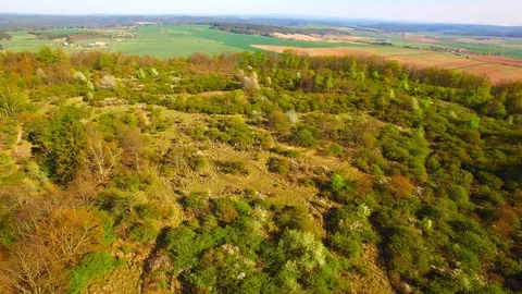 Flight over mountain forest. Nature from above. Video stock 106931004