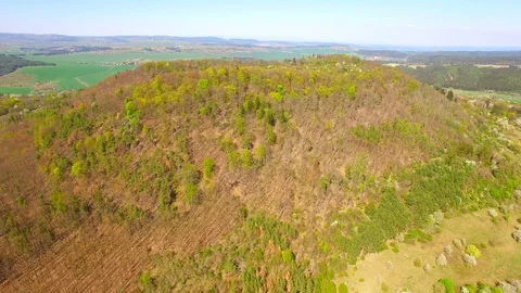 Flight over mountain forest. Nature from above. Video stock 106931270