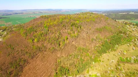 Flight over mountain forest. Nature from above. Video stock 106932065