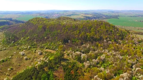 Flight over mountain forest. Nature from above. Video stock 106932859