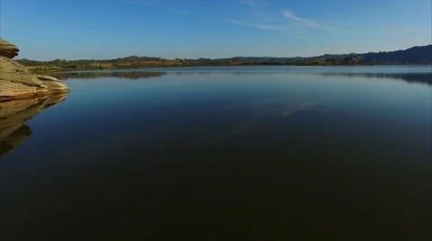 Flight over the mountain lake Stock Footage 54921844