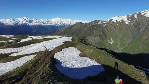 Flight over the mountain plateau Video stock 77089325