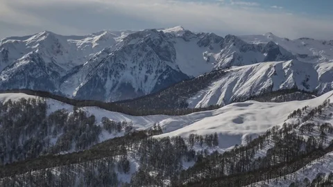 Flight over mountain range. Long aerial shot. Stock Footage 83711617