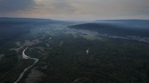 Flight Over A Mountain River. Shot On Drone Stock Footage 307117008