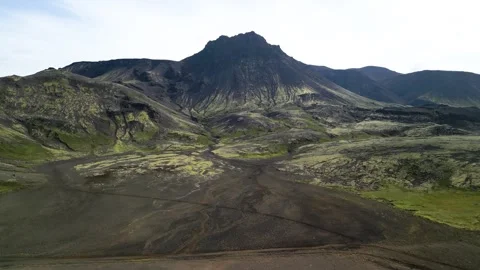Flight over the mountains of Iceland Stock Footage 256601964