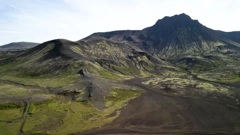 Flight over the mountains of Iceland Stock Footage 256601978