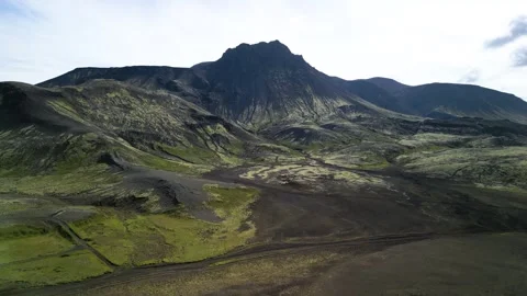 Flight over the mountains of Iceland Stock Footage 256888375
