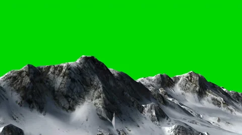 Flight over mountains - mountains seperated on green screen Stockbeeldmateriaal 33799373
