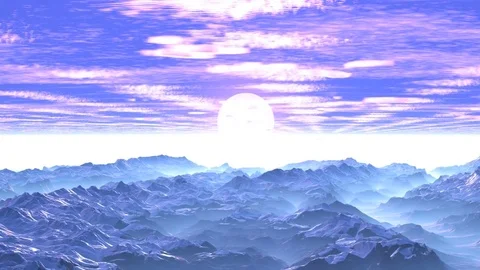 Flight Over The Mountains To The Sunrise Stock Footage 73190305