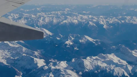 Flight over mountains, view from plane, Alps Video stock 169085084
