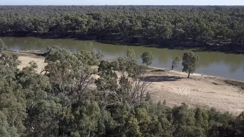 Flight over Murray River at daytime Stock Footage 95319675