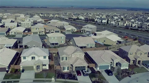 Flight over the new homes Stock Footage 35727595