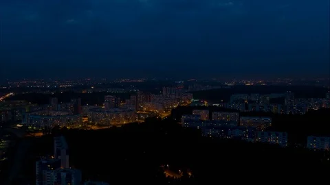 Flight over the night city Stock Footage 79773922