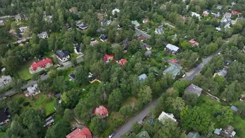 Flight over Nõmme residential district in Tallinn, Estonia. 動画素材 332705934