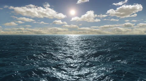 Flight Over The Ocean, 4K Stock Footage 34680171