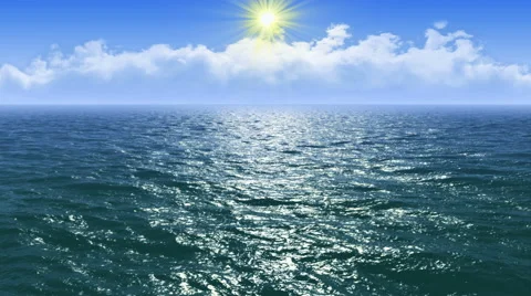 Flight over an ocean (4K,UHD) Video stock 47930255