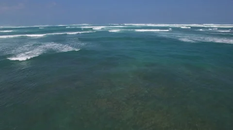Flight over ocean. Aerial shot of ocean waves Stock Footage