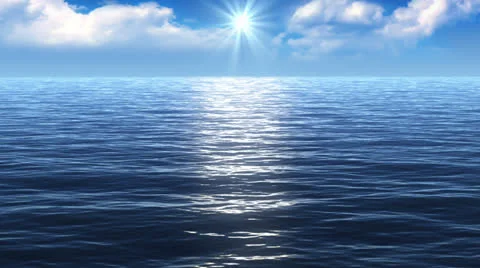 Flight over an ocean Stock Footage