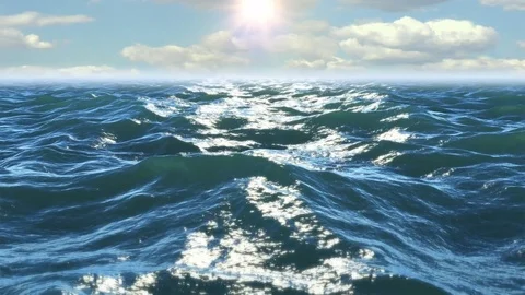 Flight over an ocean surface 4K 스톡 동영상 74414401