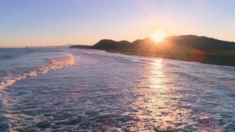 Flight over ocean waves, color Video stock 82012052