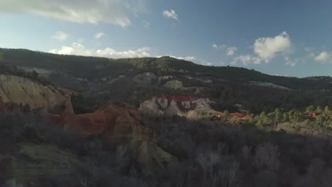 Flight over ocher quarry 01 Video stock 148368408